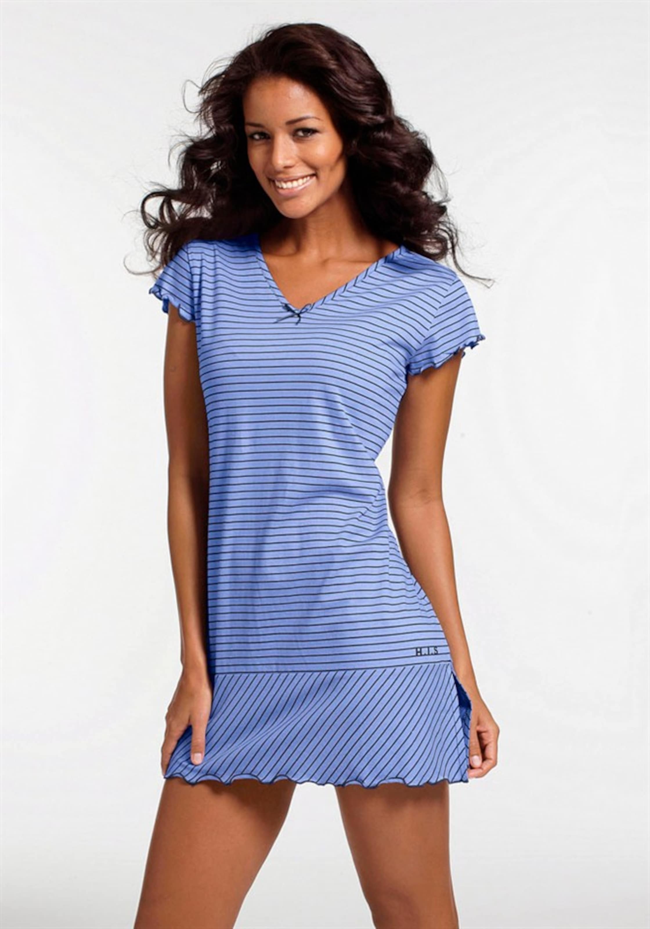 Camicia da notte di H.I.S in blu: frontale