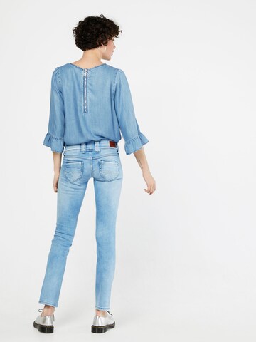 Pepe Jeans - Slimfit Vaquero 'Venus' en azul: atrás