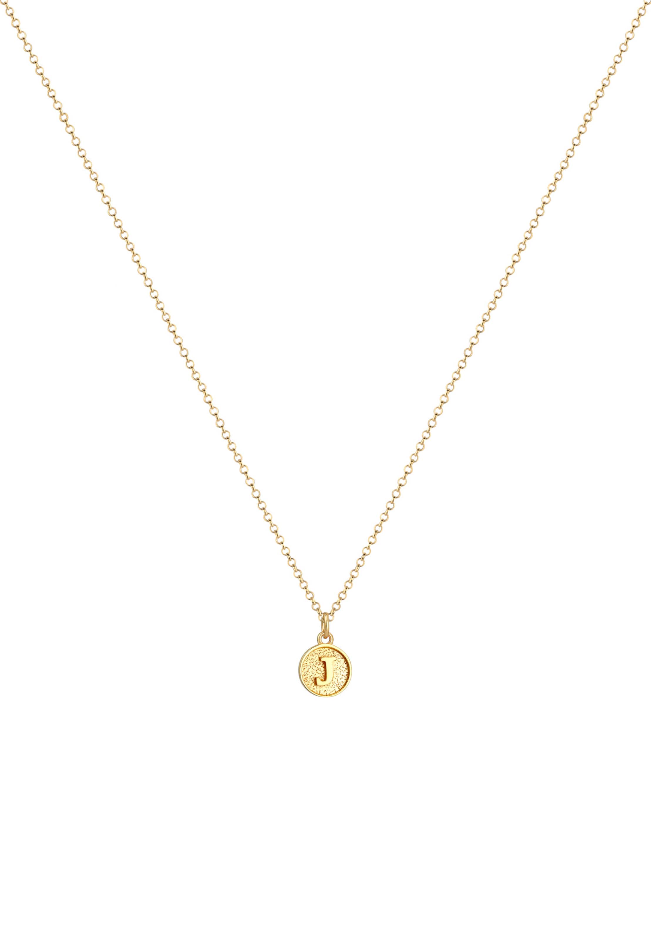 ELLI Ketting 'Buchstabe - J' in Goud: voorkant