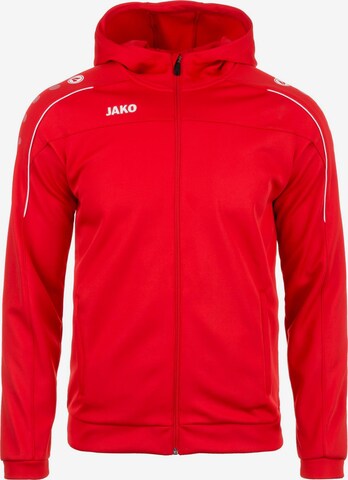 JAKO Athletic Zip-Up Hoodie in Red: front