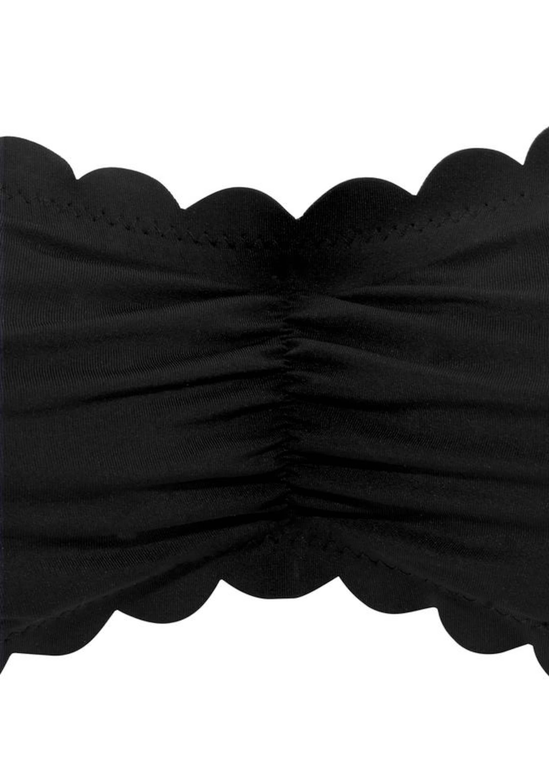 LASCANA Bandeau Bikini top 'Scallop' in Black