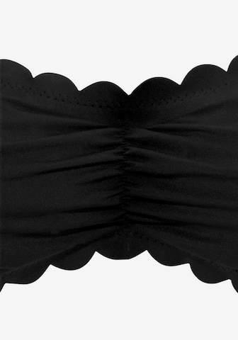 LASCANA Bandeau Bikini Top 'Scallop' in Black