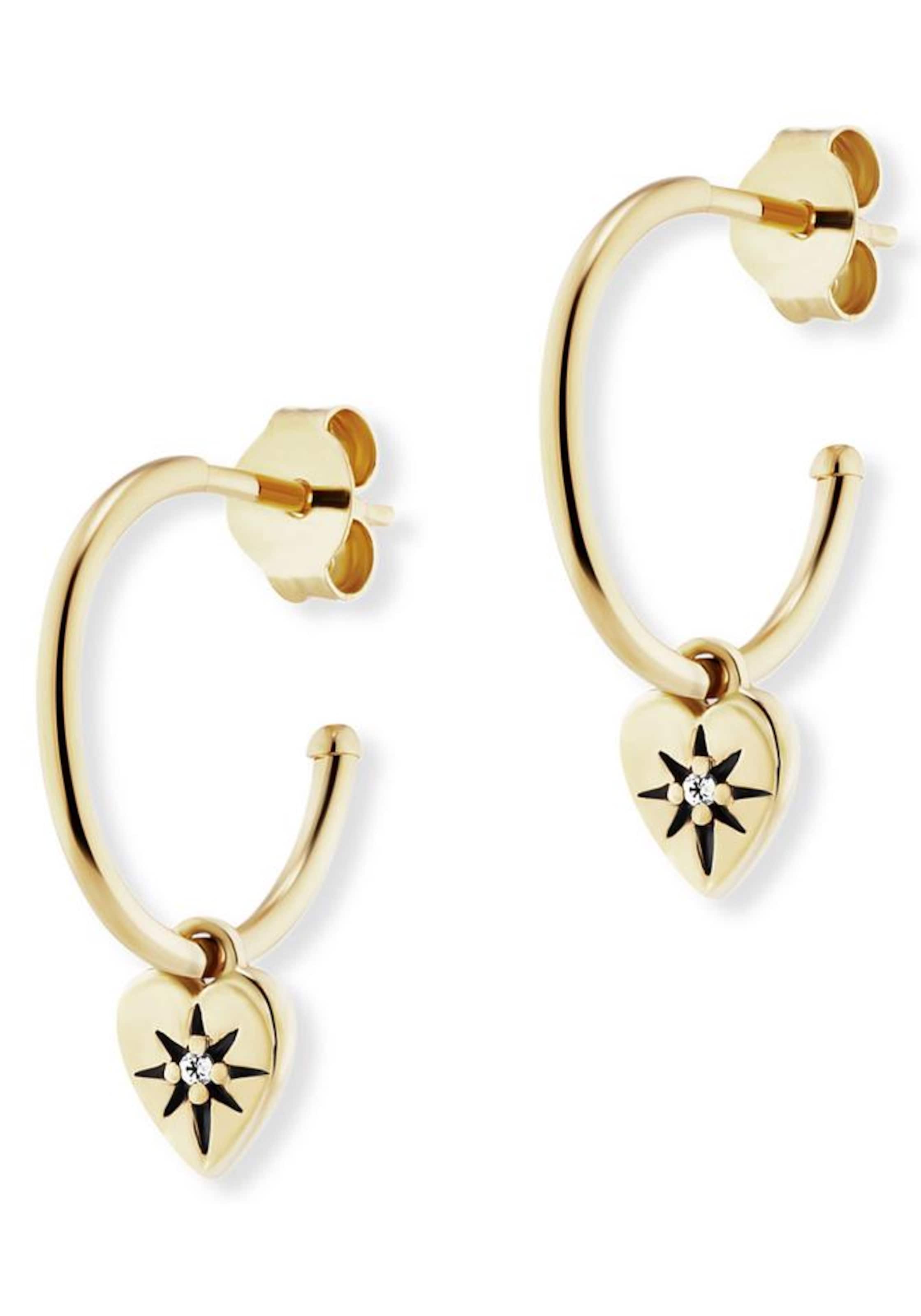 caï Earrings 'love, Herz, star cut' in Gold: front