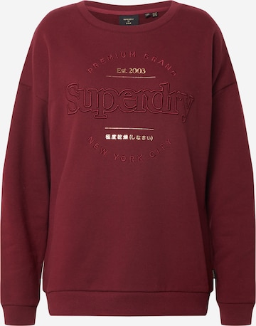 sarkans Superdry Sportisks džemperis: no priekšpuses