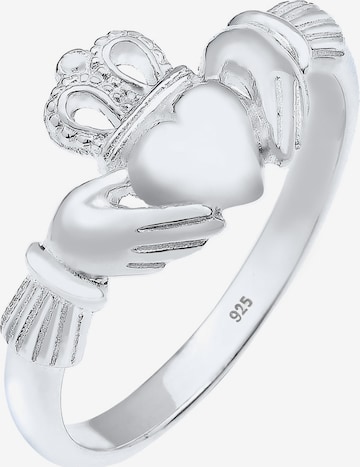 ELLI Ring 'Claddagh' in Zilver: voorkant