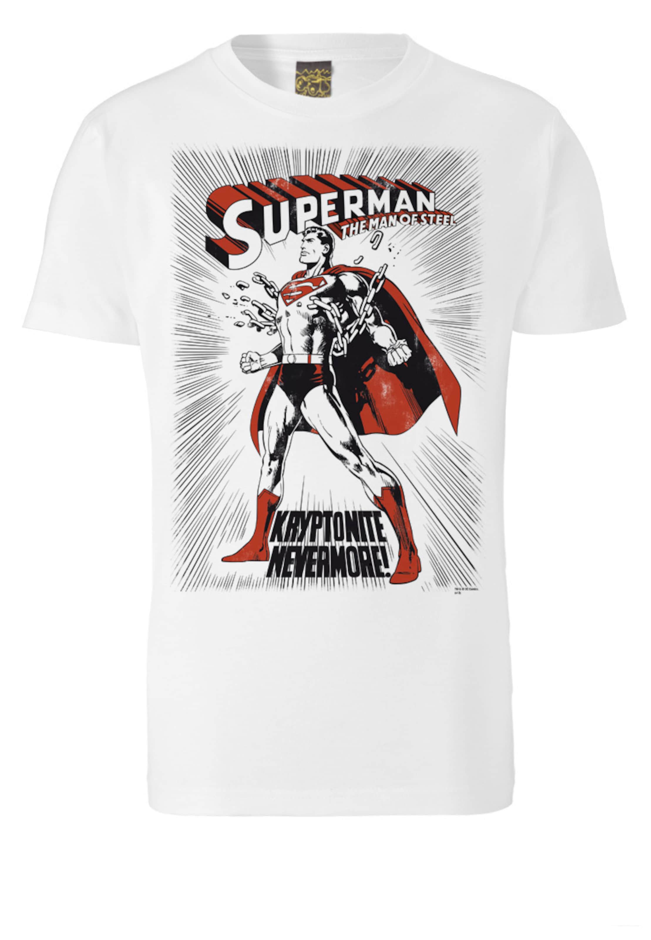 LOGOSHIRT Shirt 'SUPERMAN KRYPTONITE' in White: front