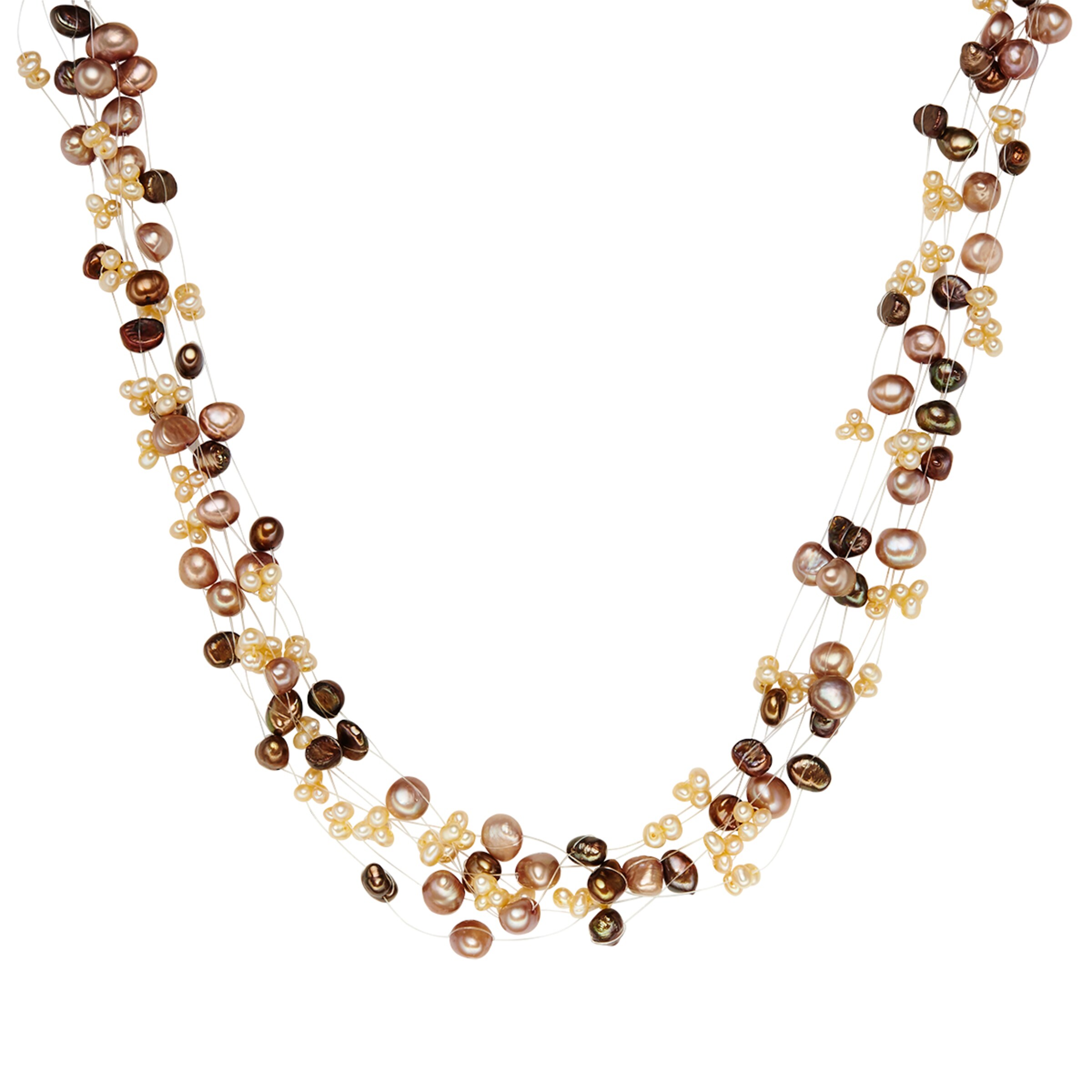 Valero Pearls Ketting in Bruin: voorkant