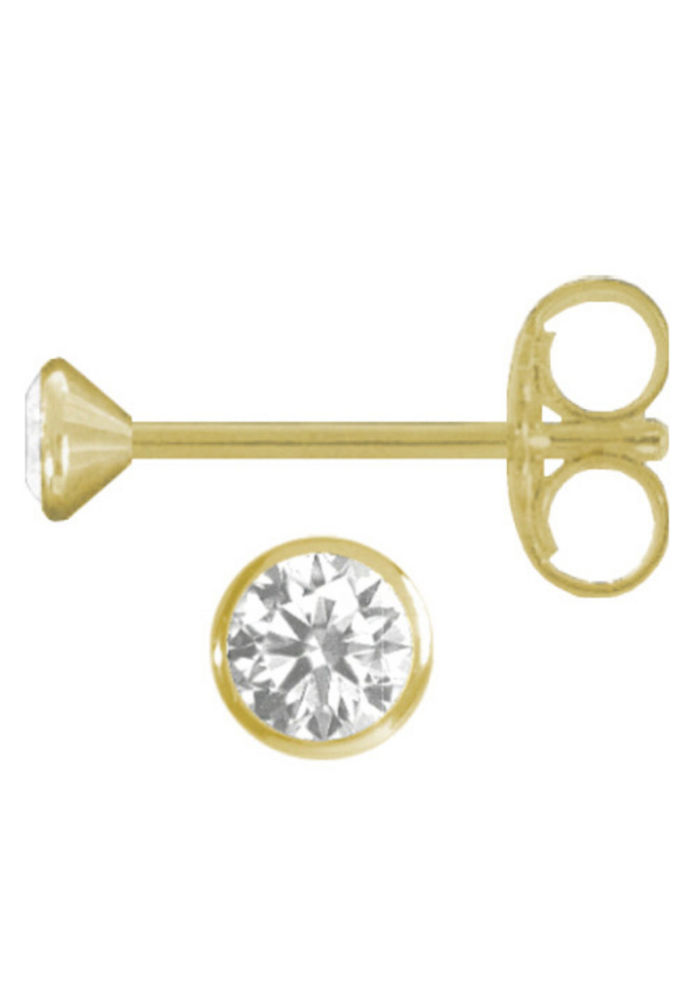 FIRETTI Ohrstecker mit Zirkonia in Gold: Vorderseite