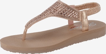 SKECHERS T-Bar Sandals 'Meditation' in Gold: front