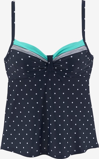 LASCANA Tankini-overdel 'Monroe' i navy / turkis, Produktvisning