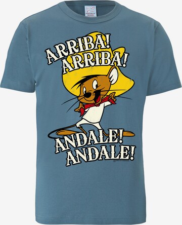 Maglietta 'Looney Tunes Arriba! Andale!' di LOGOSHIRT in blu: frontale