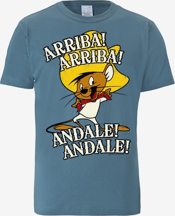 LOGOSHIRT Majica 'Looney Tunes Arriba! Andale!' | modra barva: sprednja stran