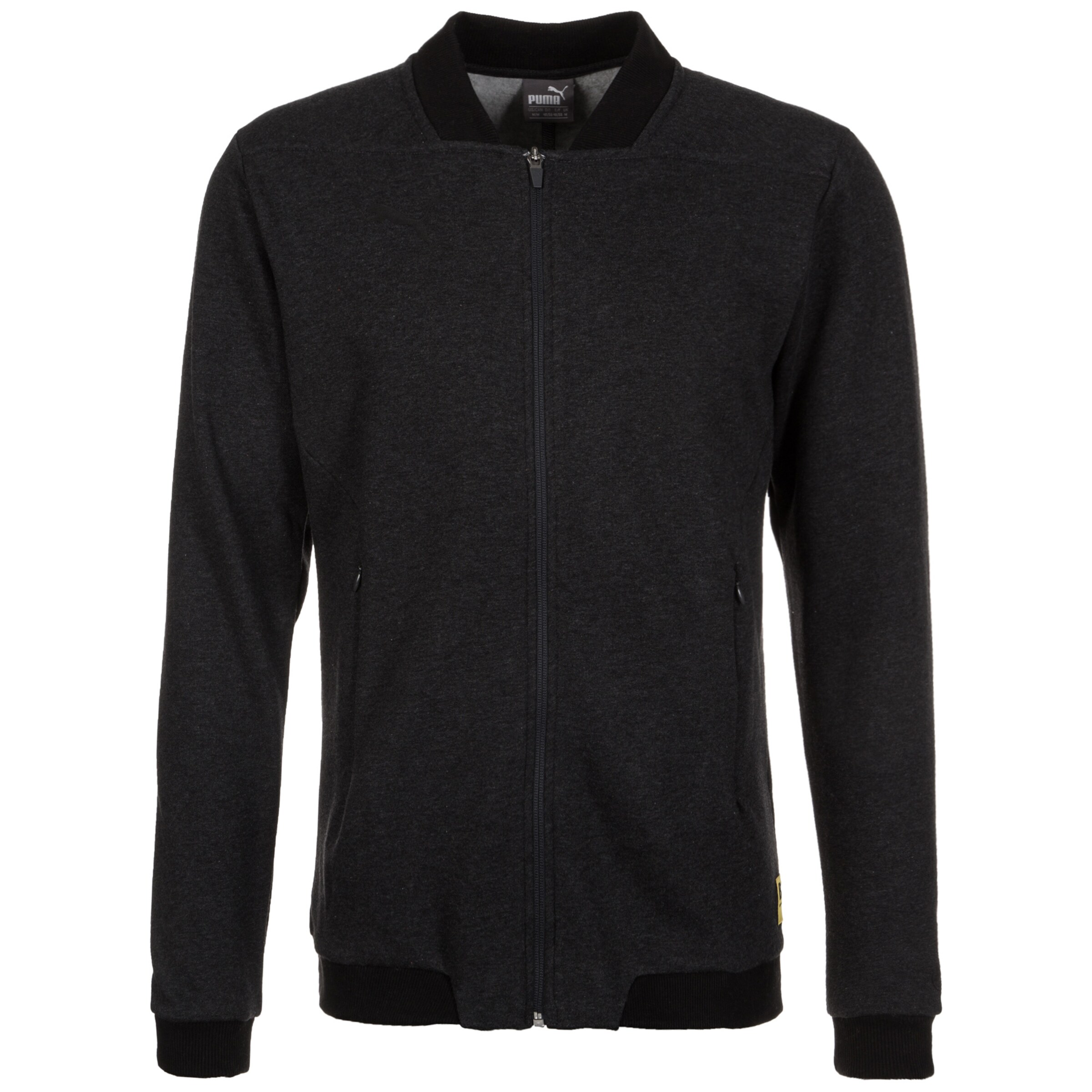 PUMA - Sportsweatvest 'Borussia Dortmund Premium' in de kleur Zwart gemêleerd