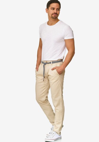 INDICODE JEANS Regular Hose 'Haverfiel' in Beige