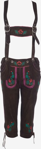 Regular Pantalon folklorique 'Lain' Maze en marron : devant