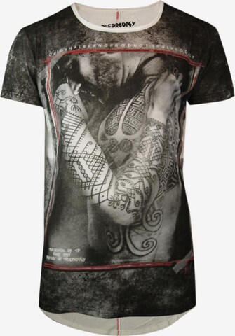 trueprodigy T-Shirt 'Maori Tattooed Man' in Grijs: voorkant