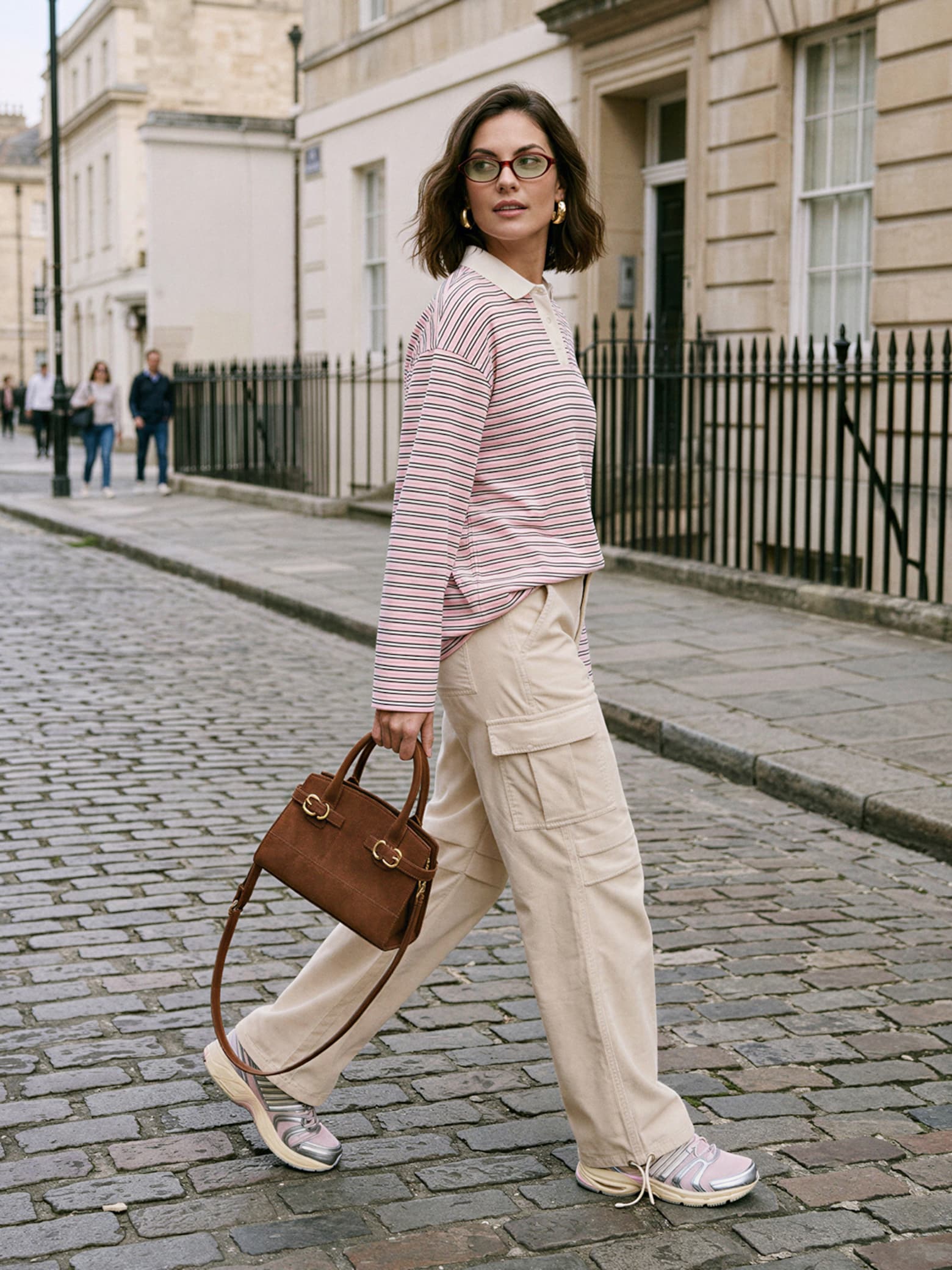 The AY Style Collective - Pink Striped Poloshirt Look