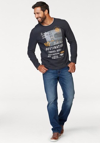 Man's World Langarmshirt in Blau