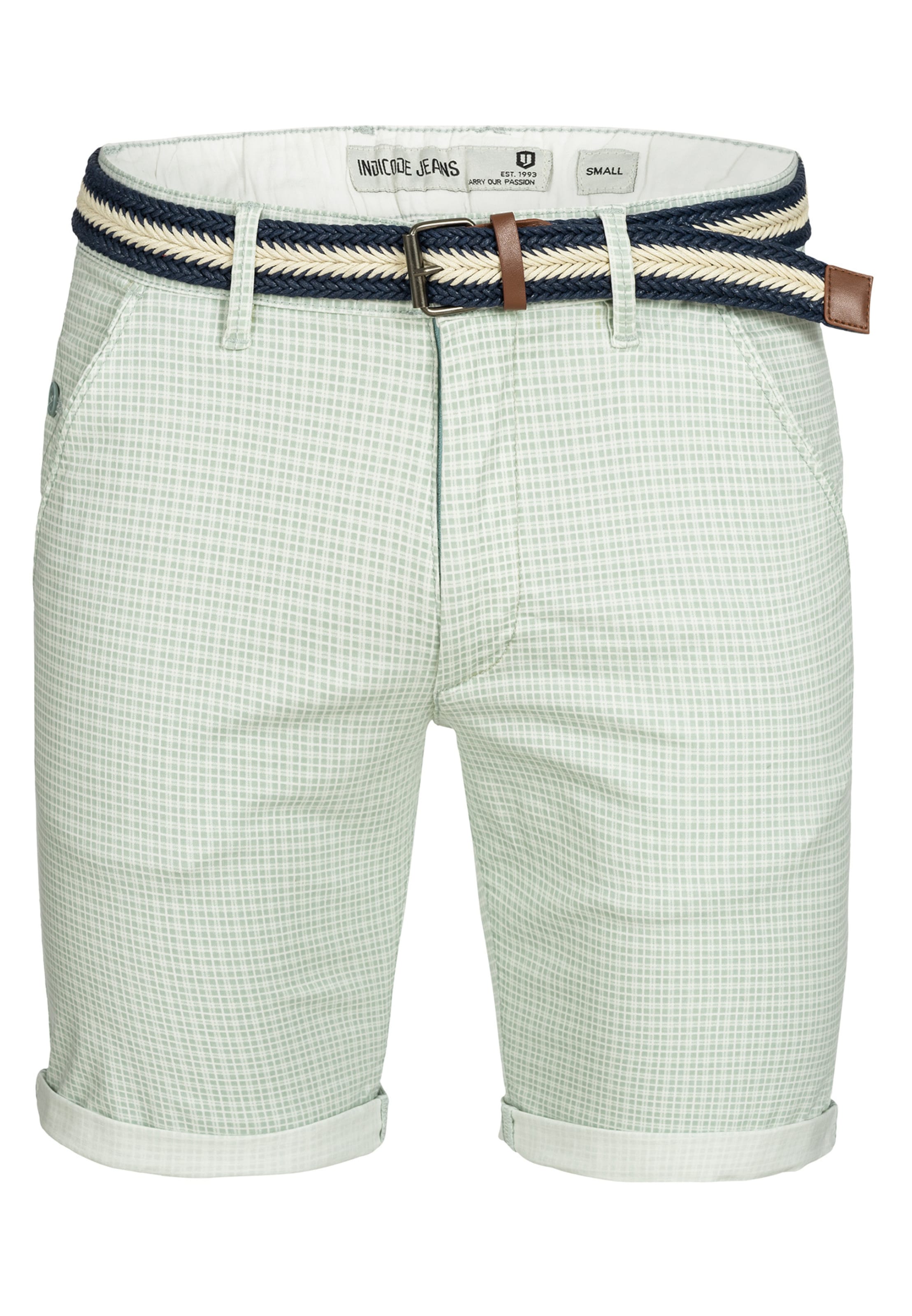 INDICODE JEANS Shorts 'Bourchier' in Grün: Vorderseite