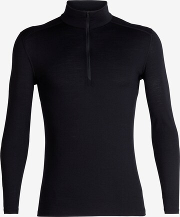 ICEBREAKER Base Layer '200 Oasis Zip' in Black: front