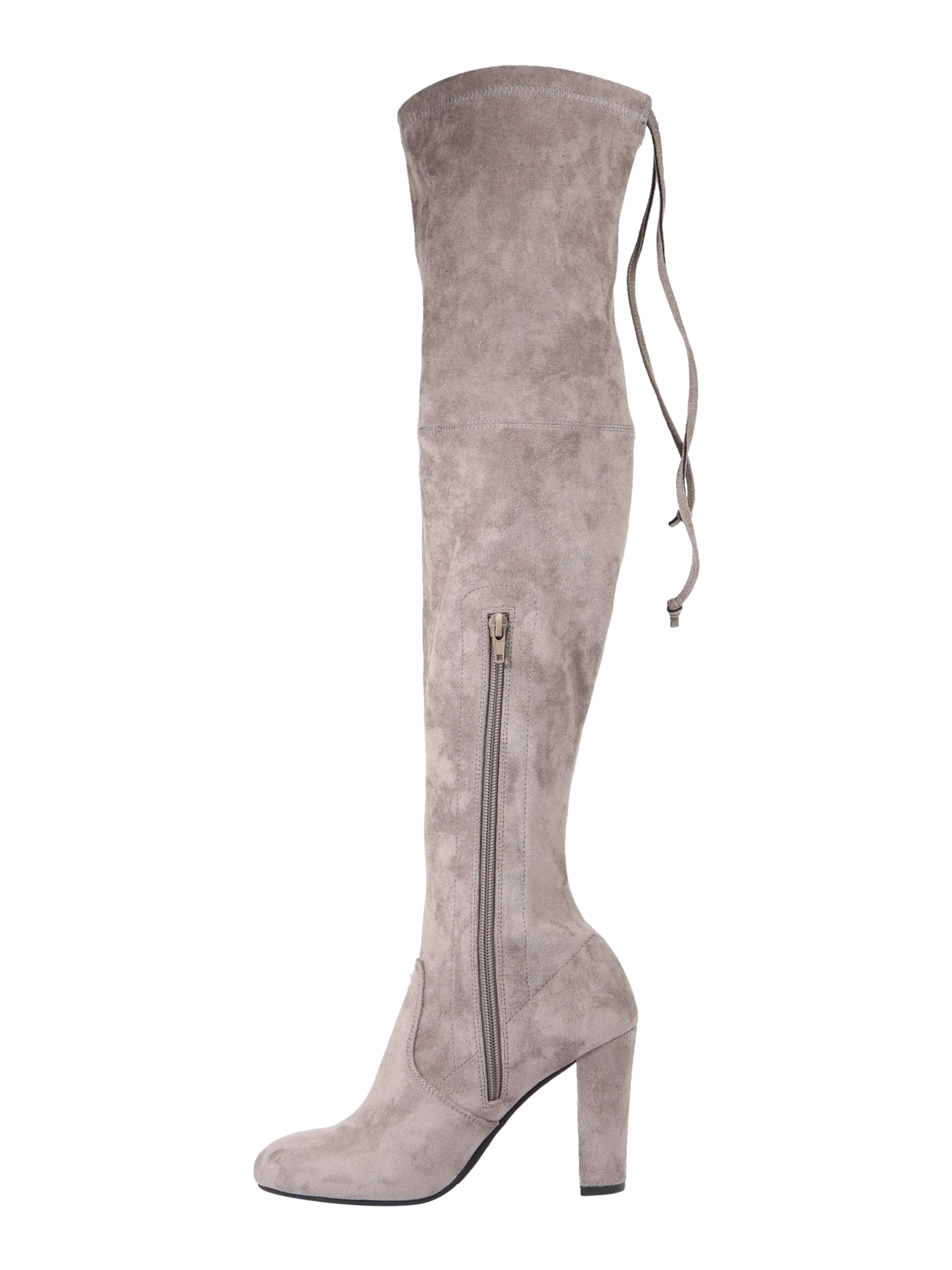 ABOUT YOU Overknees 'Liya' i grå: sida