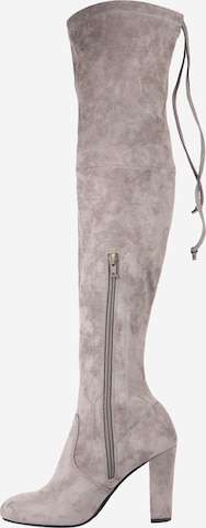 ABOUT YOU Over the Knee Boots 'Liya' in Grey: side