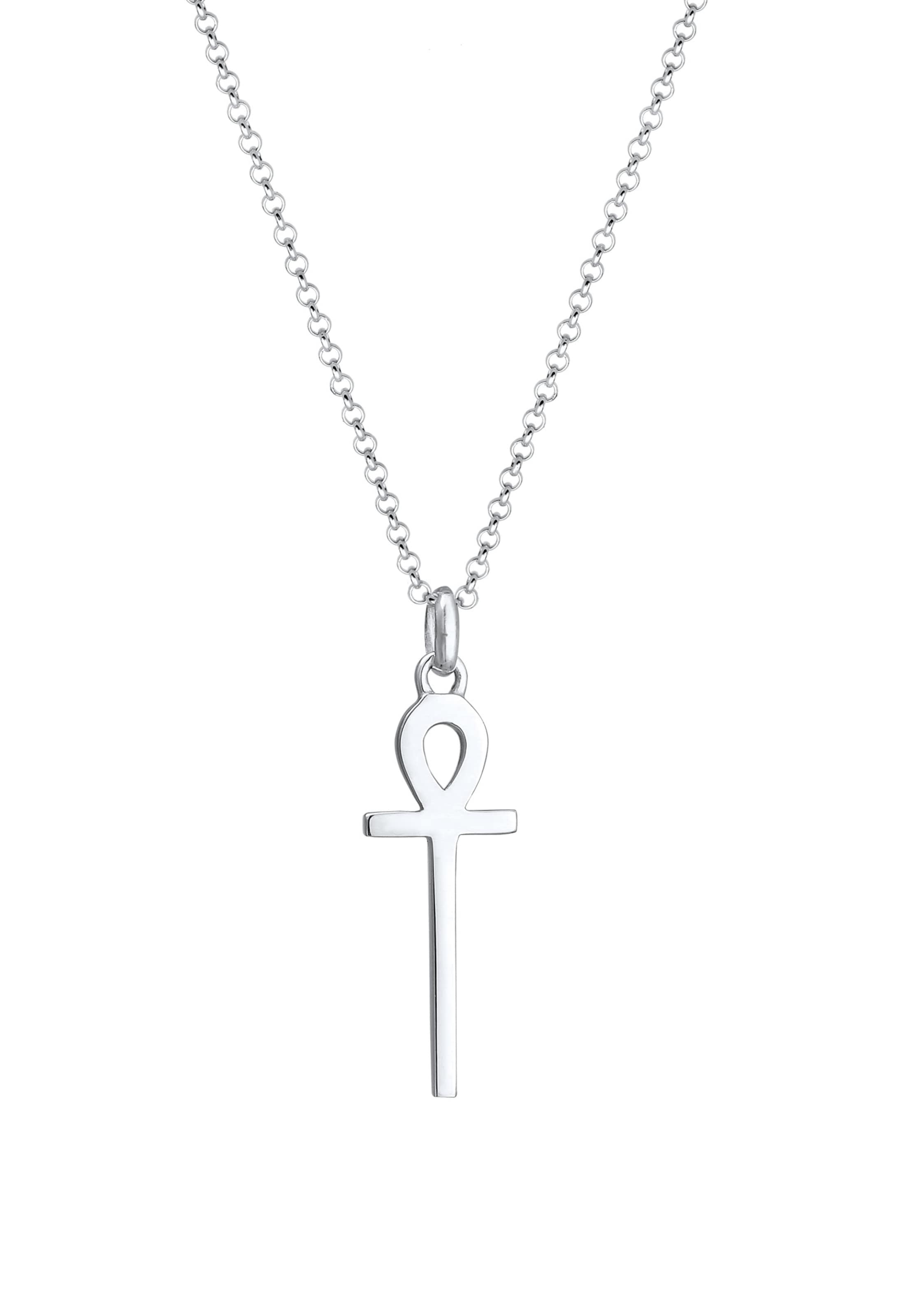 ELLI Ketting 'Kreuz' in Zilver