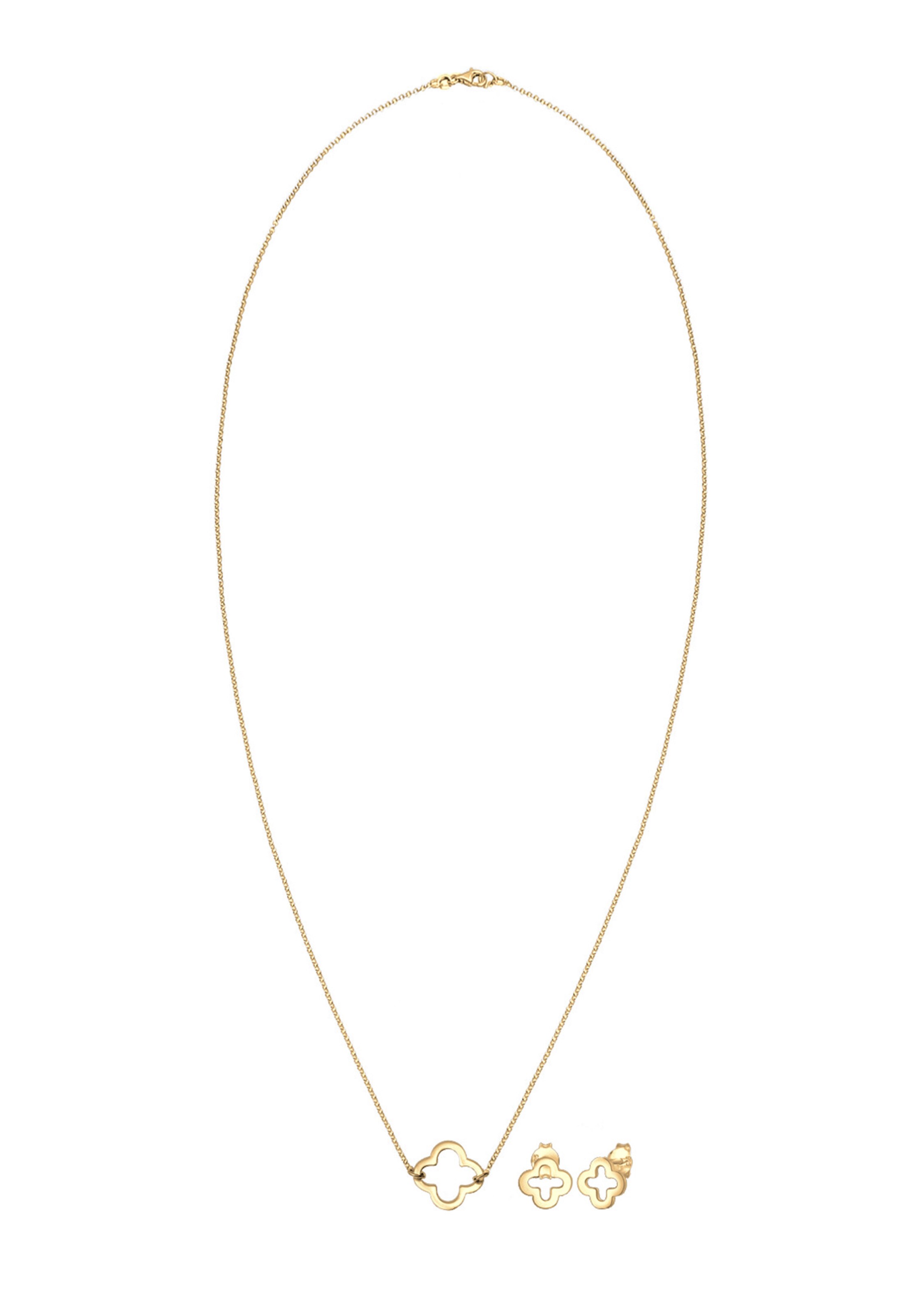 ELLI Schmuckset 'Kleeblatt' in Gold: Vorderseite