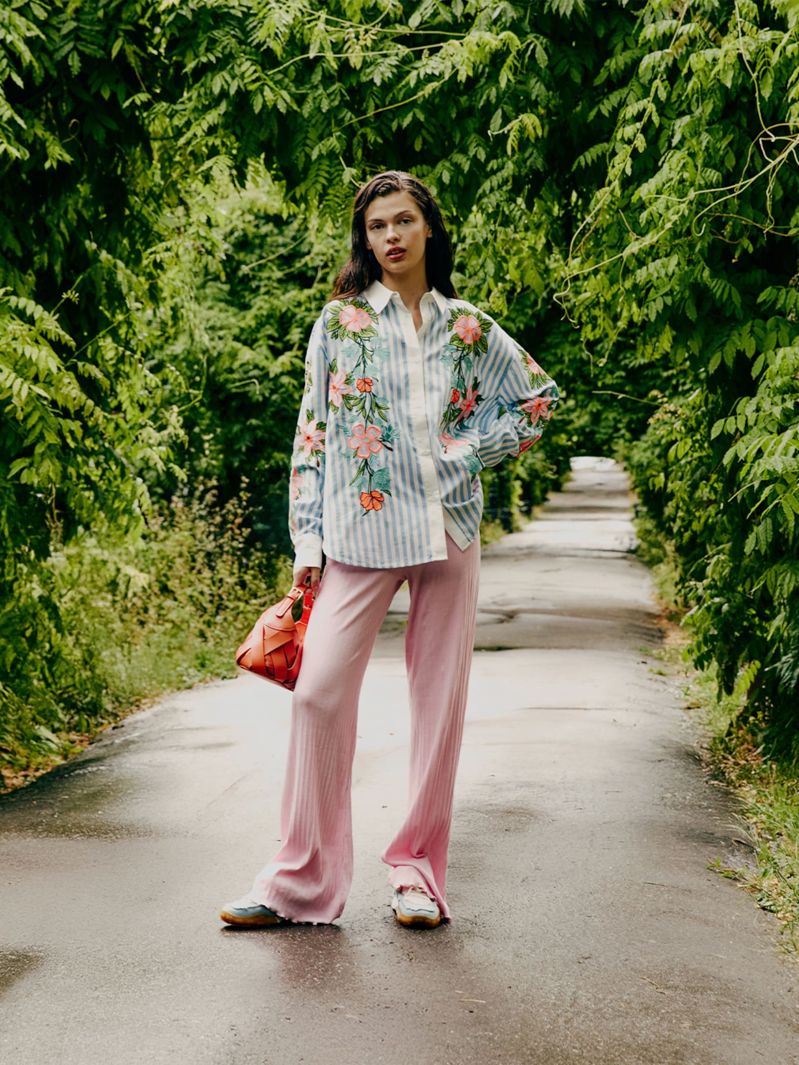 Silvia A - Stripy Shirt Pink Pants Look