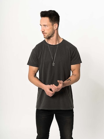 DAN FOX APPAREL Regular fit Póló 'Luke' - szürke: elől