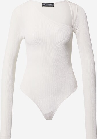 OW Collection Regular Shirt Bodysuit 'Amelia' in White: front