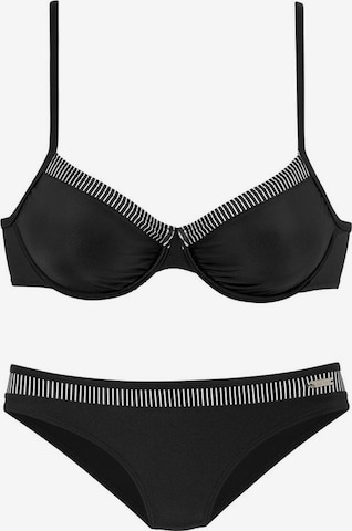 LASCANA - Clásico Bikini en negro: frente