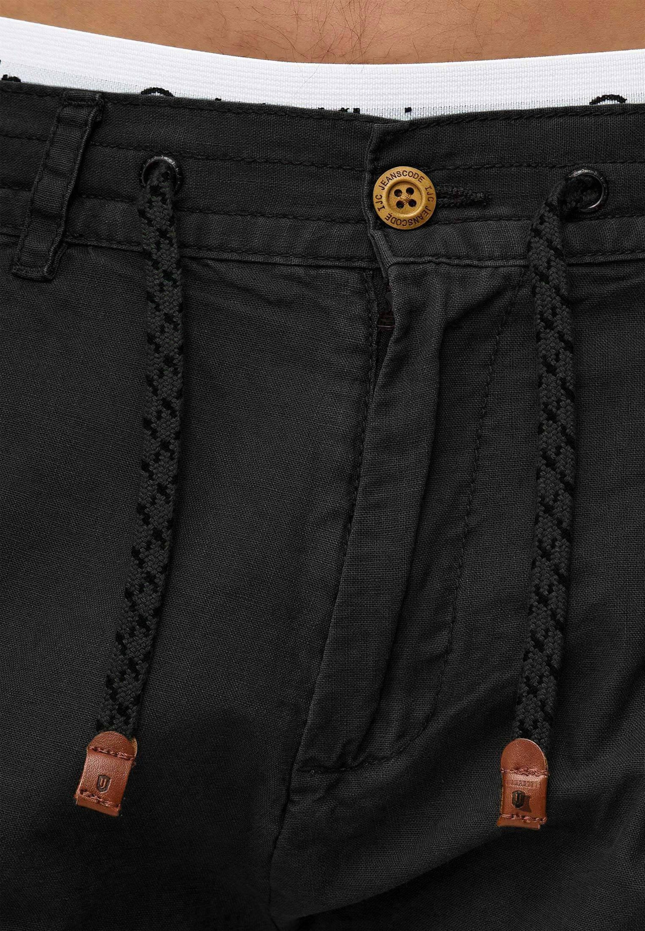 INDICODE JEANS Regular Trousers 'Bowmanville' in Black