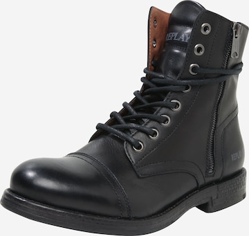 REPLAY Veterboots in Zwart: voorkant