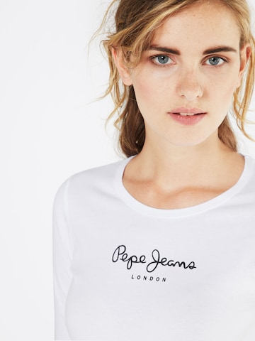 Tricou 'NEW VIRGINIA L/S' de la Pepe Jeans pe alb