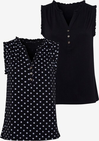 LASCANA Blouse in Black: front