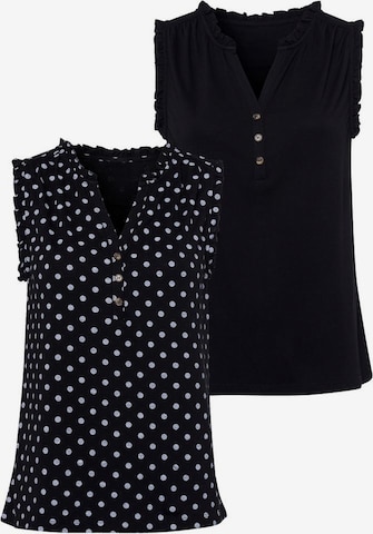 LASCANA Blouse in Black: front