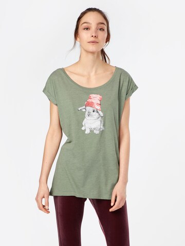 T-shirt 'It Hasi' Iriedaily en vert : devant