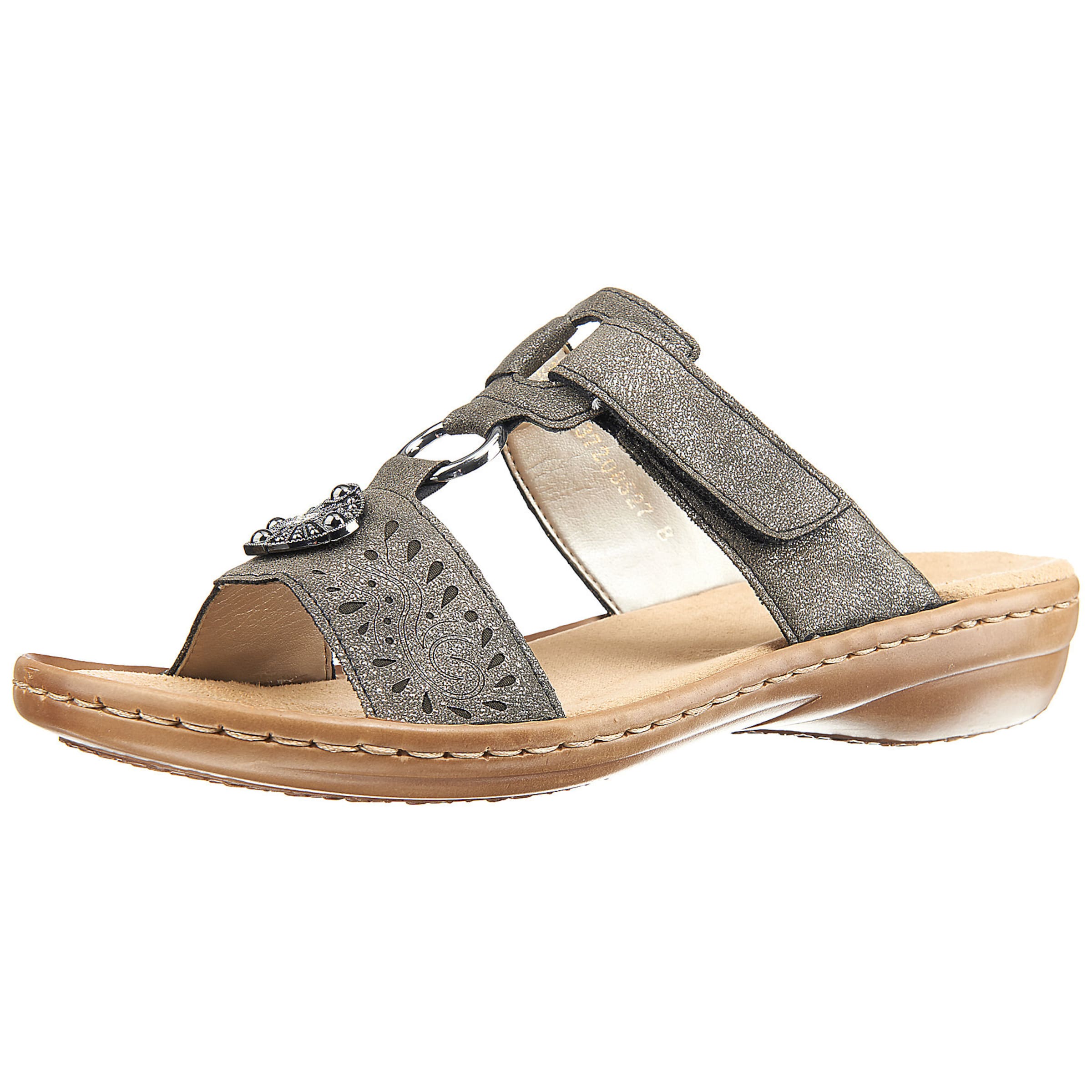 Rieker Pantolette 'Olymp' in Grau: Vorderseite