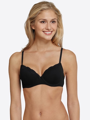 SCHIESSER T-shirt Bra in Black: front