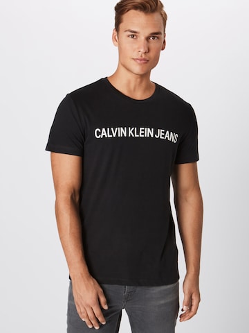 Calvin Klein Jeans Tričko – černá: přední strana