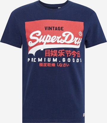 T-Shirt Superdry en bleu : devant