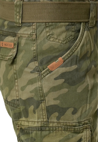 Regular Pantalon cargo 'Nicolas Check' INDICODE JEANS en vert