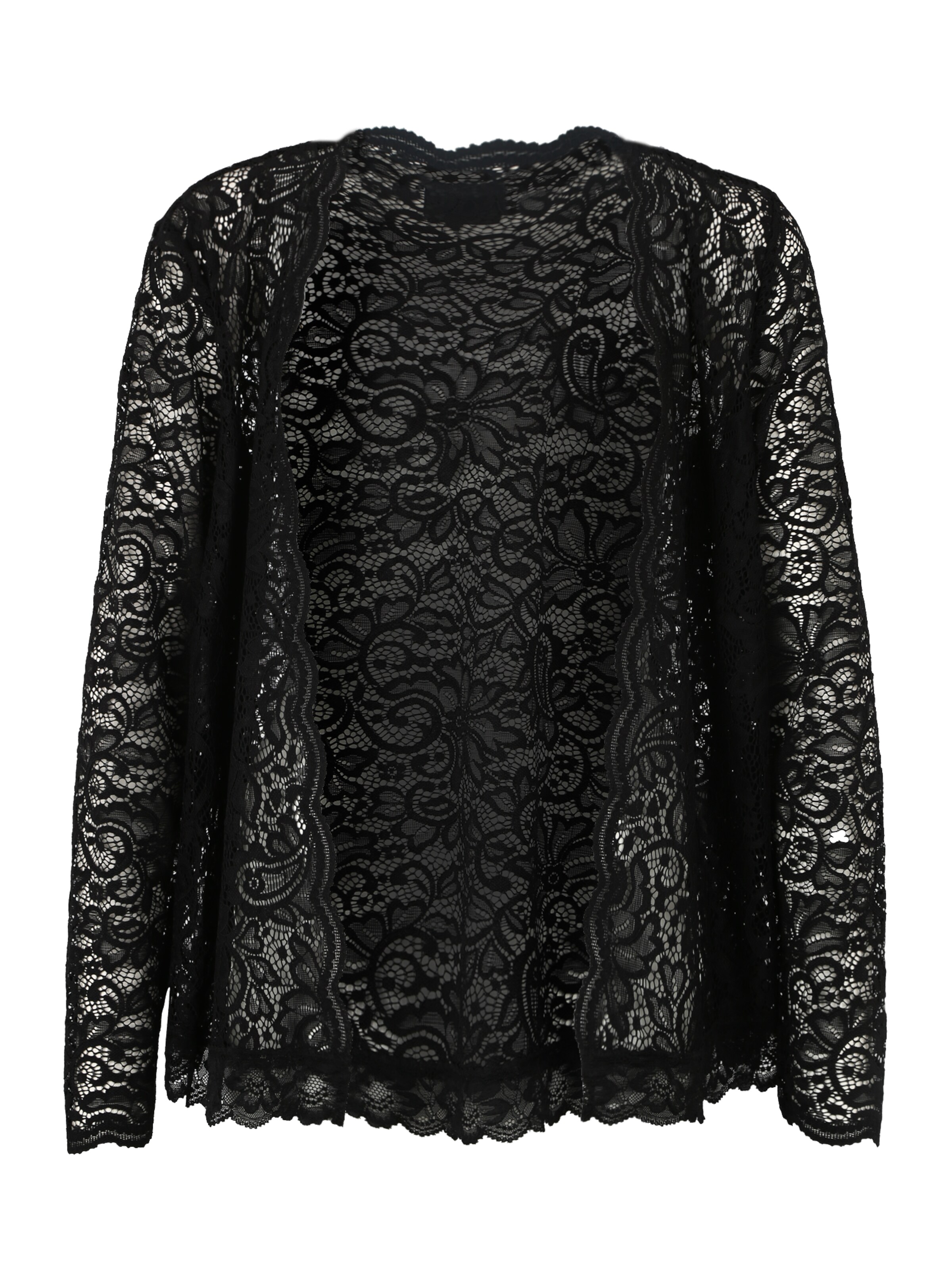 Zizzi - Trui 'XASHAKE, L/S, CARDIGAN' in de kleur Zwart