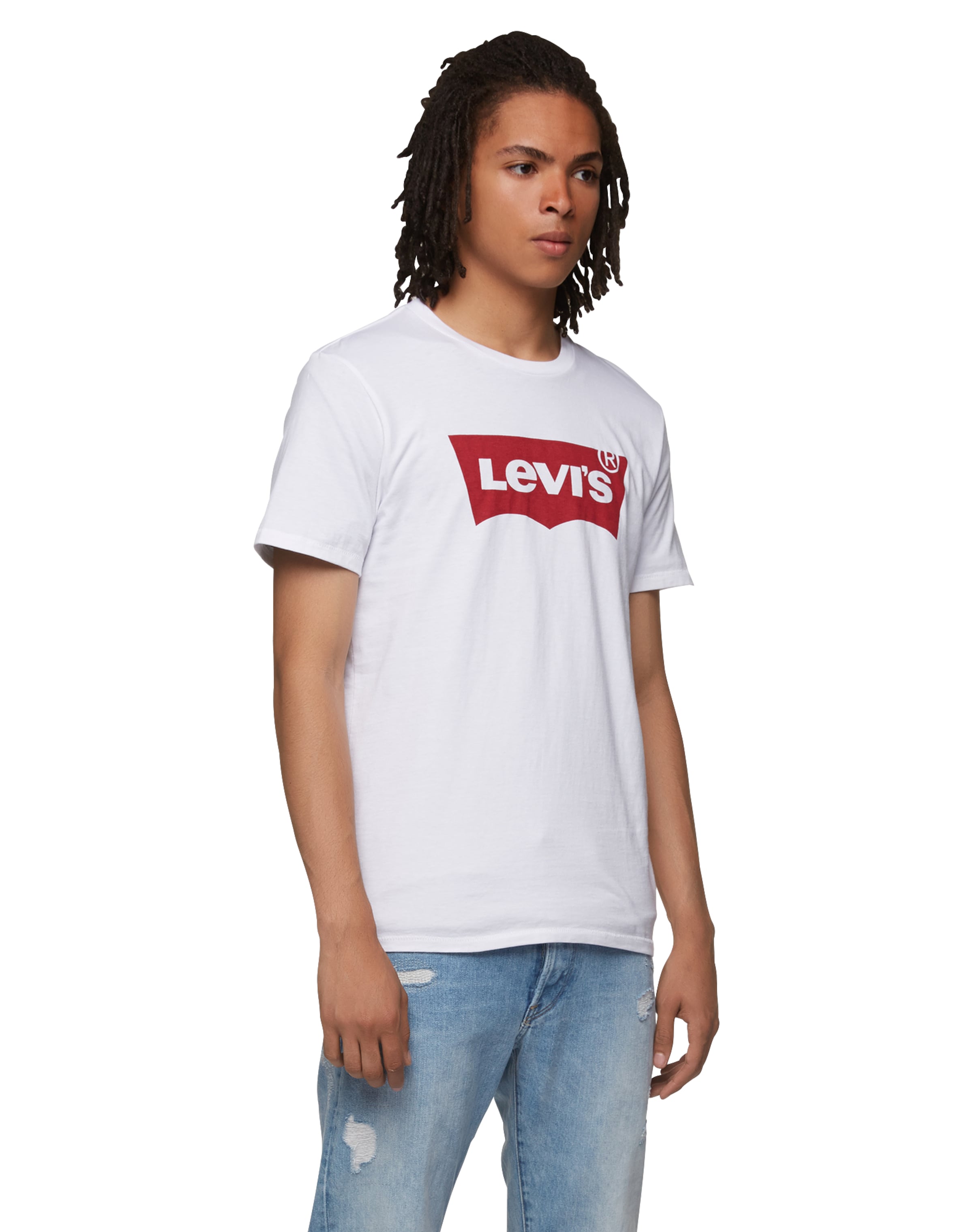 LEVI'S ® Regular Тениска 'Graphic Set-In Neck Tee' в бяло: отпред
