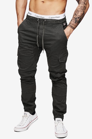 INDICODE JEANS Tapered Cargohosen ' Levi Cargo ' in Grau: predná strana