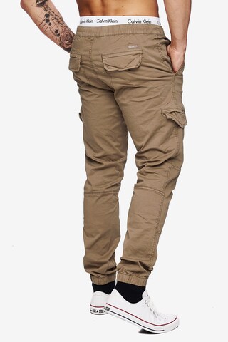 INDICODE JEANS Tapered Cargo Pants 'Levi' in Brown