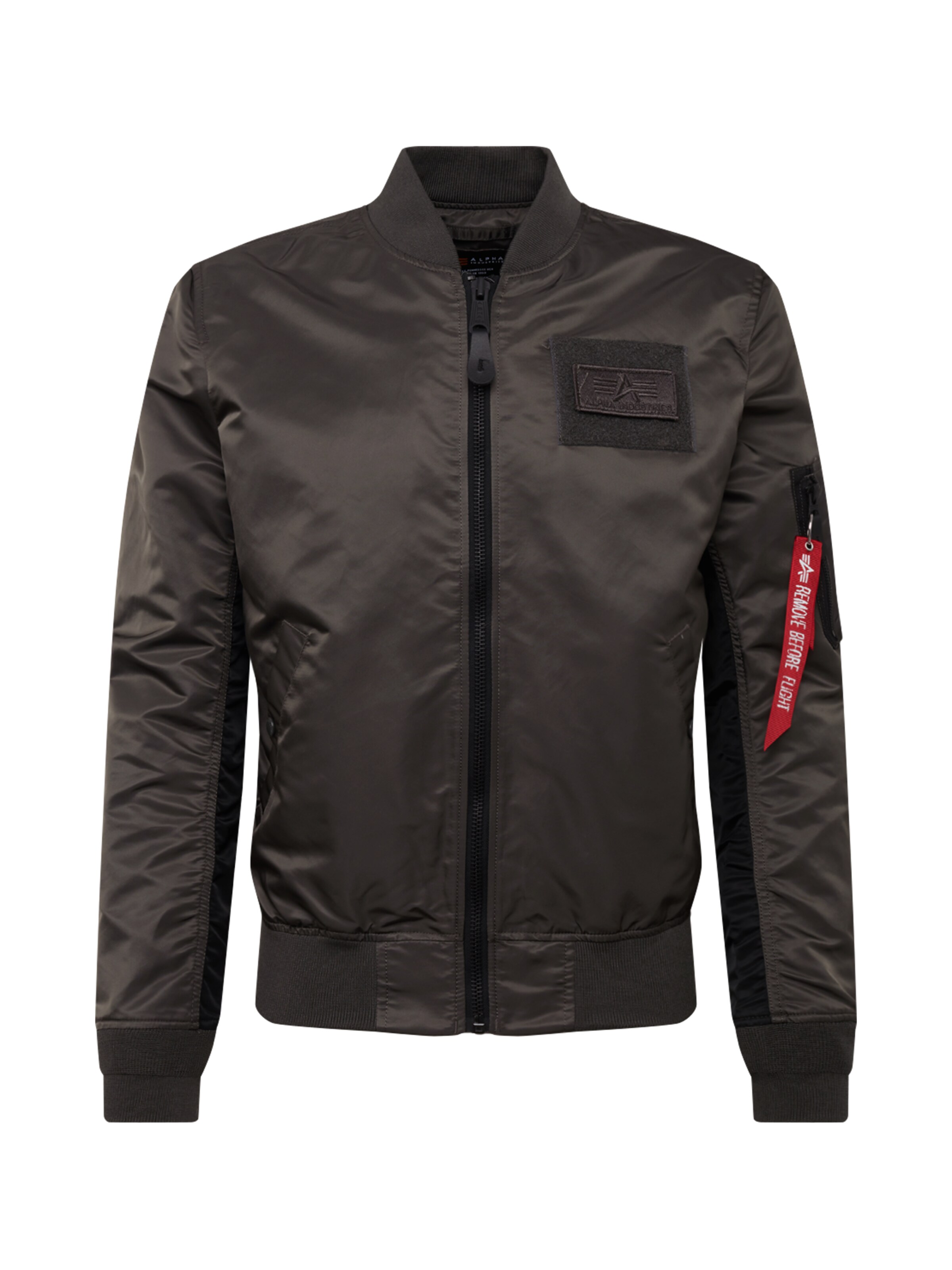 ALPHA INDUSTRIES Between-Season Jacket 'MA-1 TT Custom' in Green: front