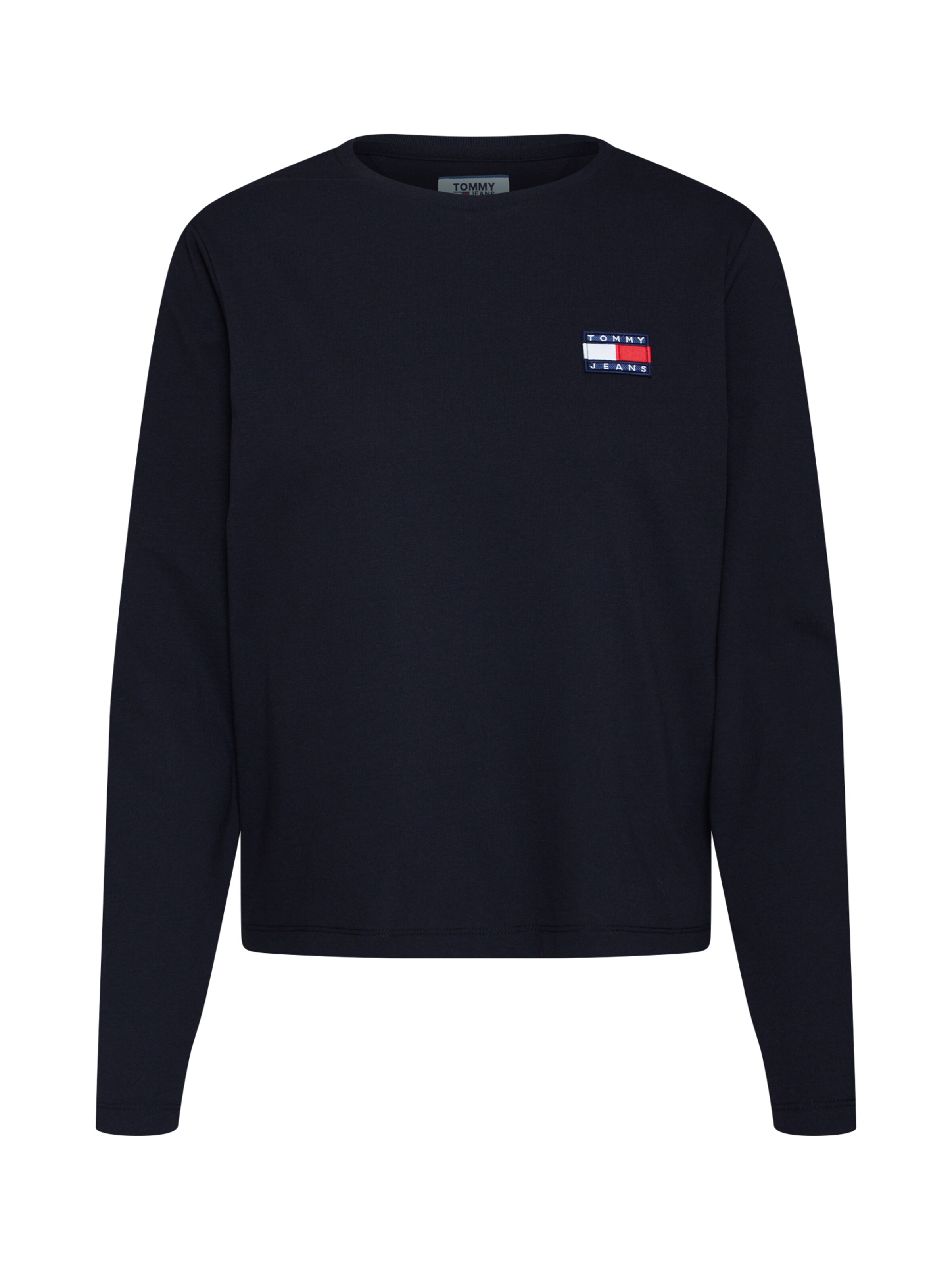 Tommy Jeans - Shirt 'TJW TOMMY BADGE LONGSLEEVE' in de kleur Zwart