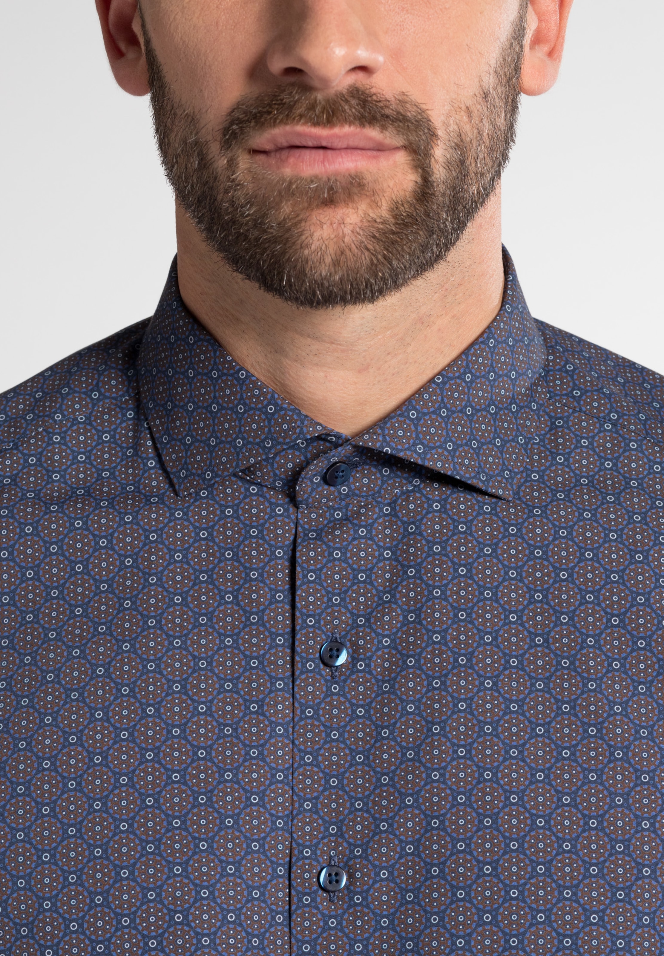 Männer Große Größen ETERNA Hemd 'Modern Fit' in Nachtblau - RR84619